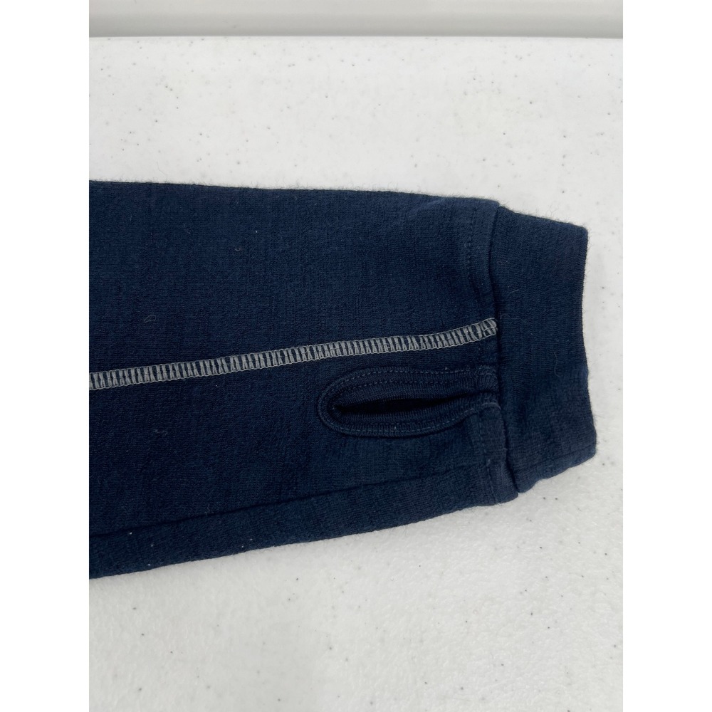 Kuhl Womens Navy Blue Quarter Zip Pullover Thumbhole Stripe Sweater Large - Picture 6 of 13